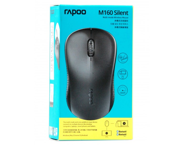 RAPOO MOUSE BLUETOOTH WIRELESS M160 (GREY) MULTY MODE